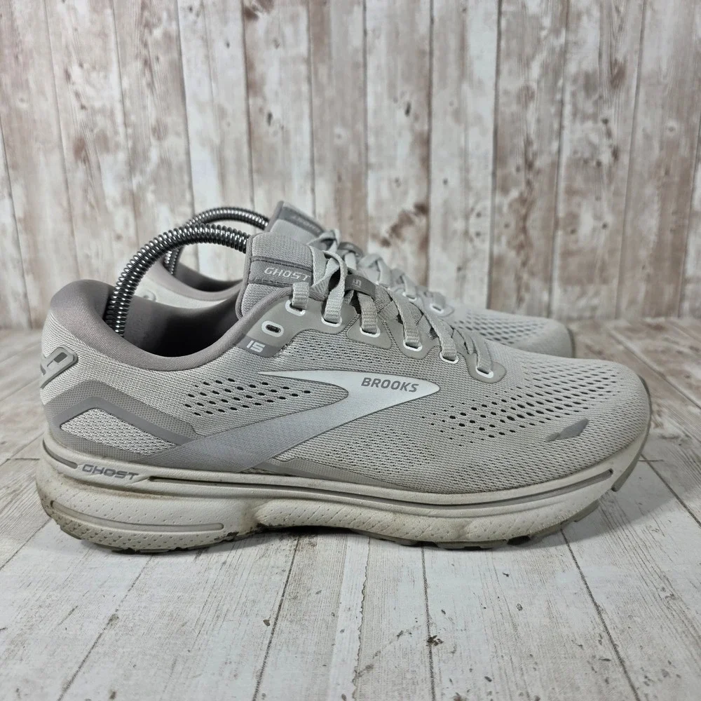 Brooks Ghost 15 Womens Running Shoes Oyster Alloy 1203801B112 Size 9.5